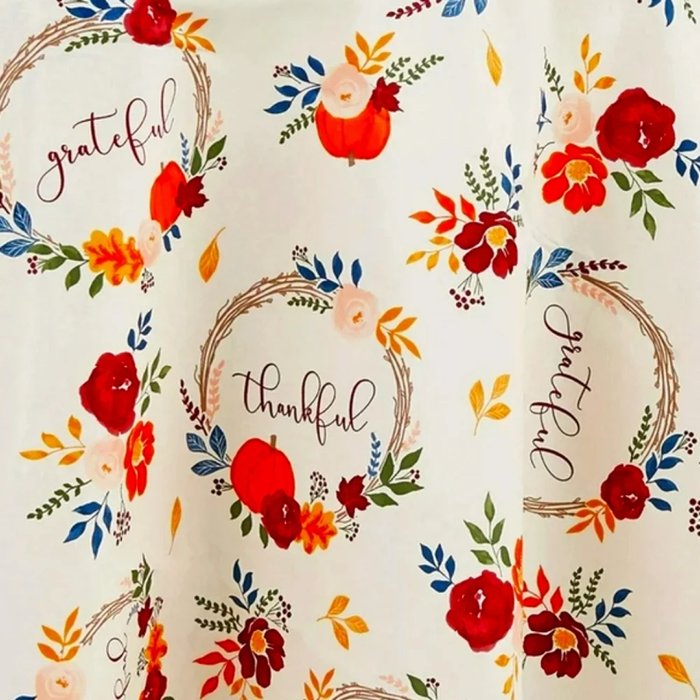 NEW Way To Celebrate Harvest Wreaths & Florals Tablecloth